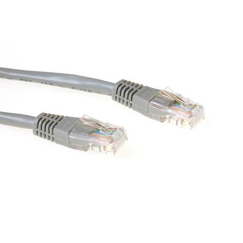 ACT Grijze 0,25 meter UTP CAT6 patchkabel met RJ45 connectoren